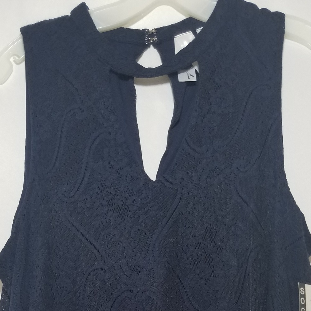 Society Girl w/ tags navy sleeveless shirt/top